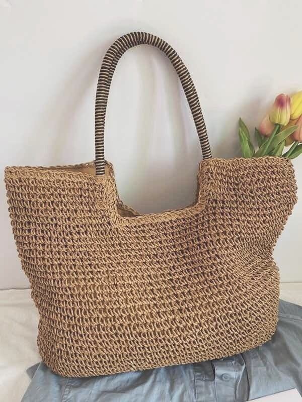 スクエアかごバスケットバッグ 夏 ナチュラル 大きめ A4 大容量 リゾート 大人可愛い 韓国 CH4556