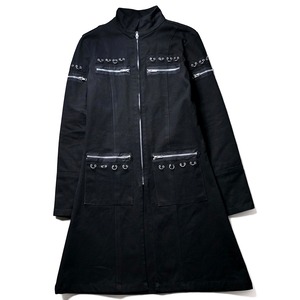 Vintage industrial bondage design zip up coat “BLACK”