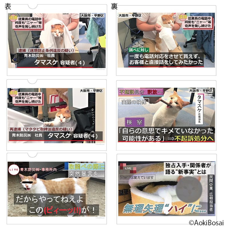 逮捕ネコ」タマスケ A4クリアファイル3種セット | SPACE FACTORY