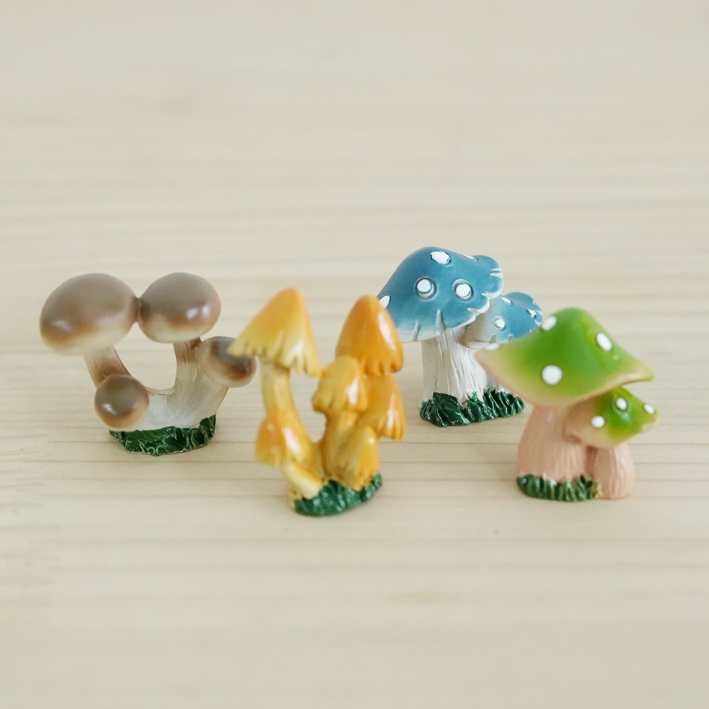 キノコのフィギュア4種セット【苔テラリウム用】