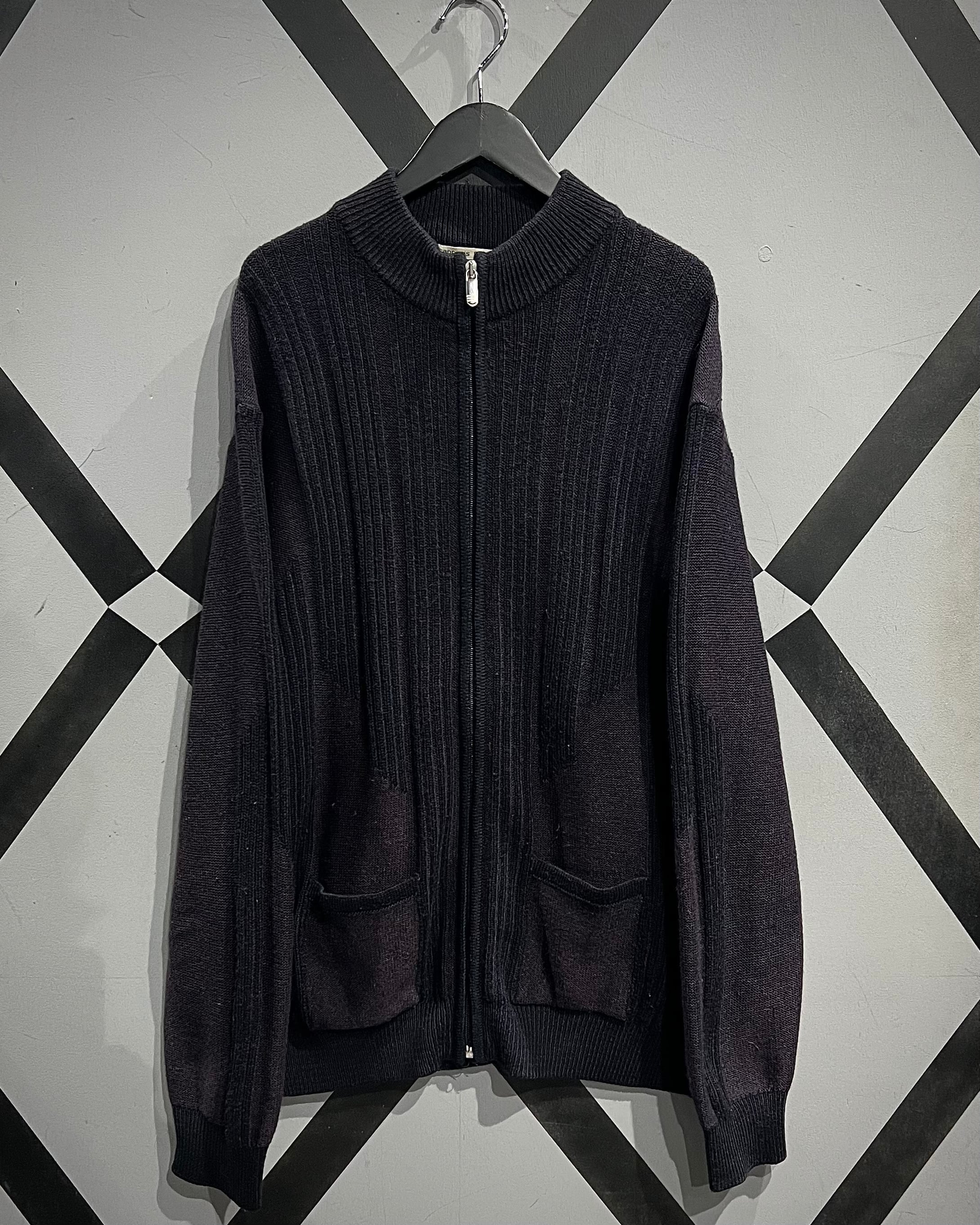 X VINTAGE】Line Design Euro Vintage Zip Up Knit | Caka(カカ
