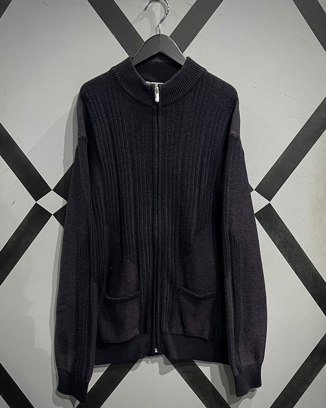 【X VINTAGE】Line Design Euro Vintage Zip Up Knit