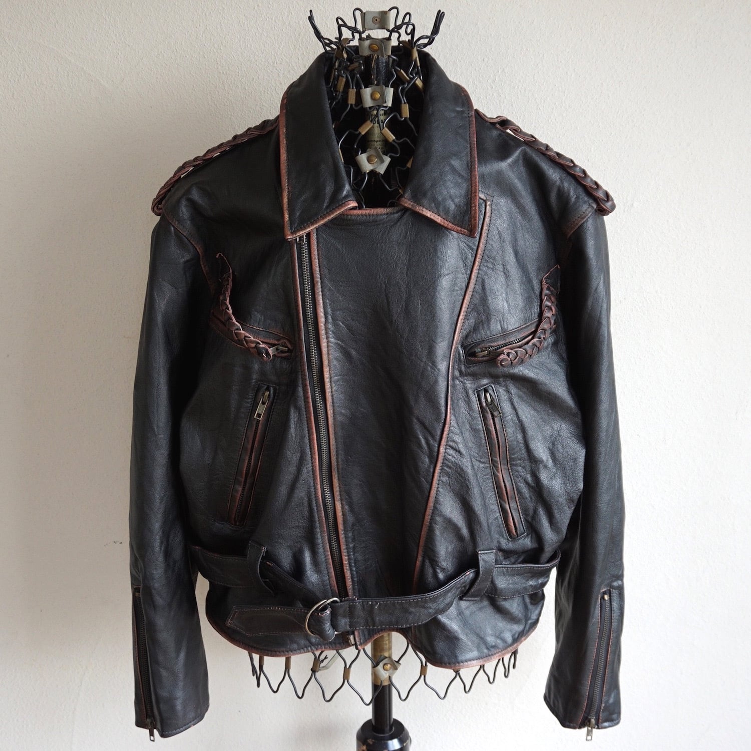 1980's〜90's USA製 [MORCONI GOLD] ブレイドレザー&Dリング