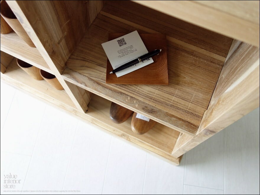 チーク総無垢材 レジカウンターRAN レジ台 受付カウンター 店舗什器