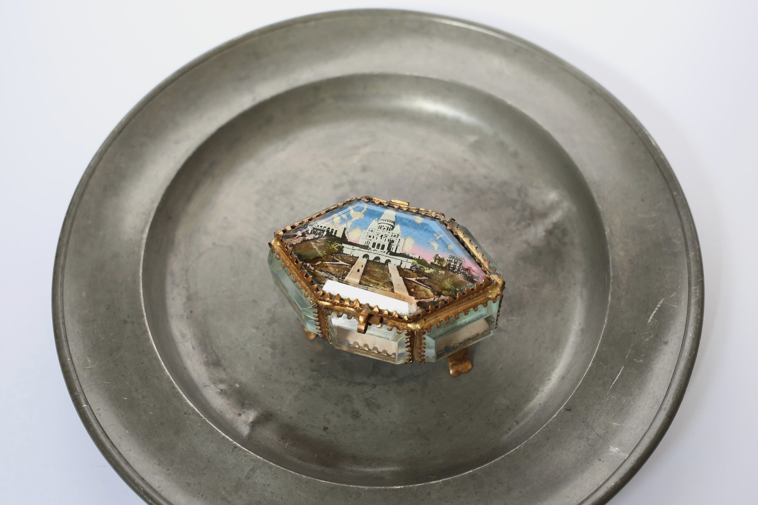 フランス アンティーク ジュエリーボックス 六角形 『サクレクール寺院』 N-06217