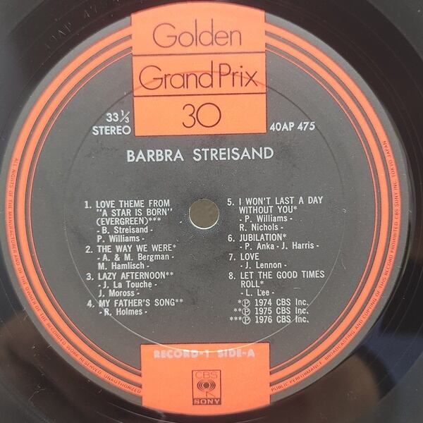 Barbra Streisand / Golden Grand Prix 30 [40AP 475~6] - 画像4