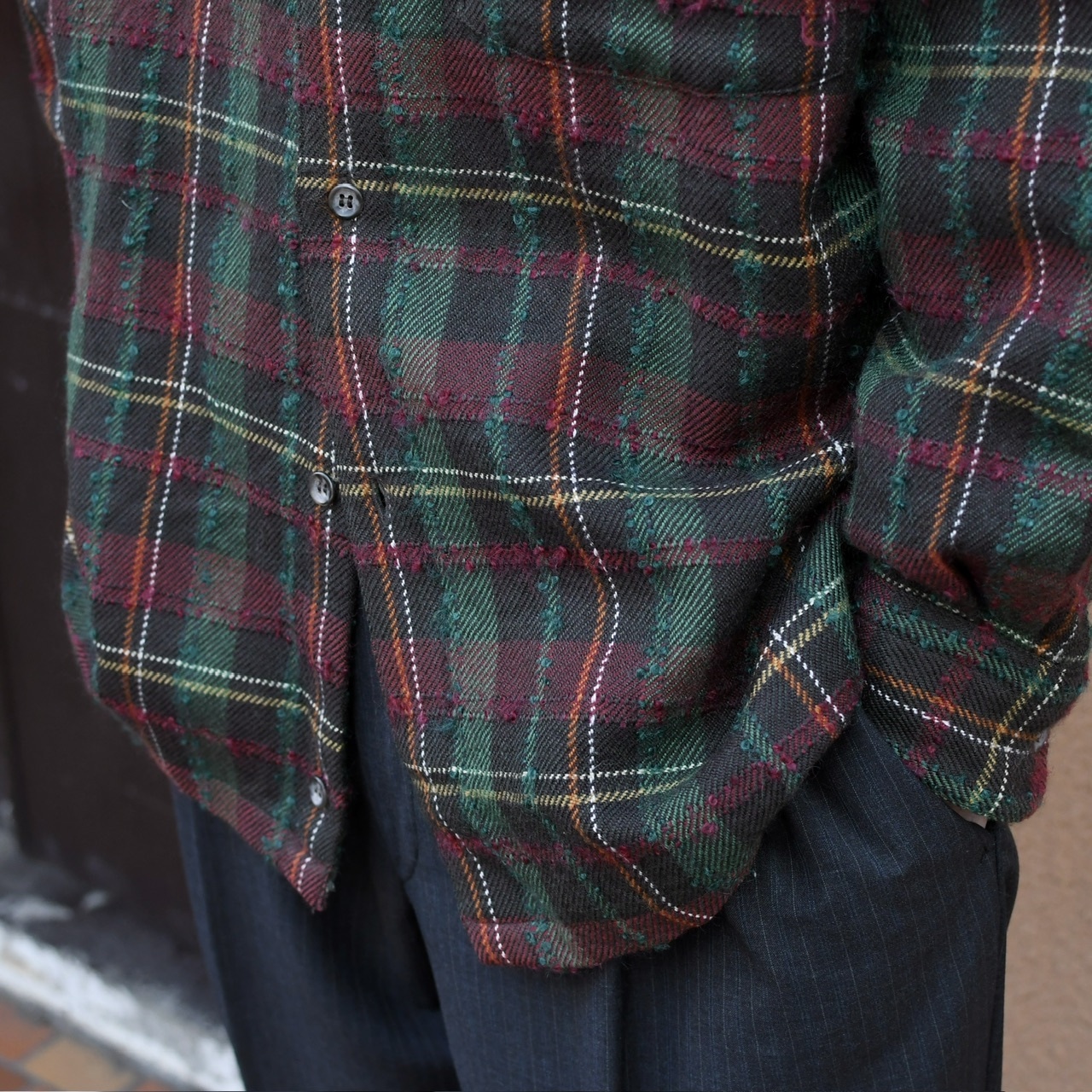 nep design tweed check shirt