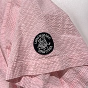 SINA COVA シナコバ フラッグ刺繍 シアサッカー BD 半袖シャツ サイズ LL /ピンク/メンズ