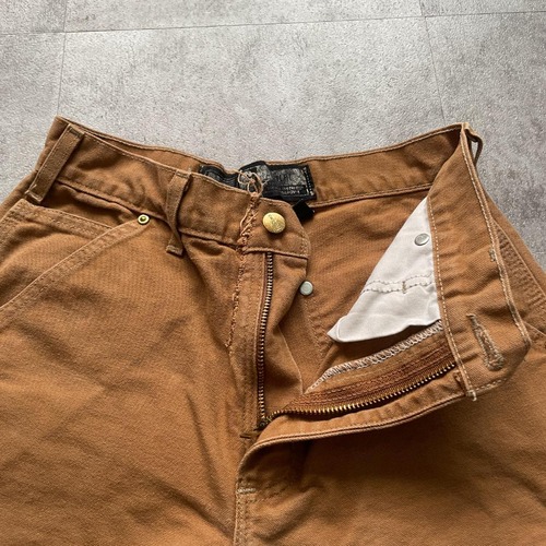 10s USA製 ブラウン ダブルニー Carhartt B01 28×30 詳細写真8