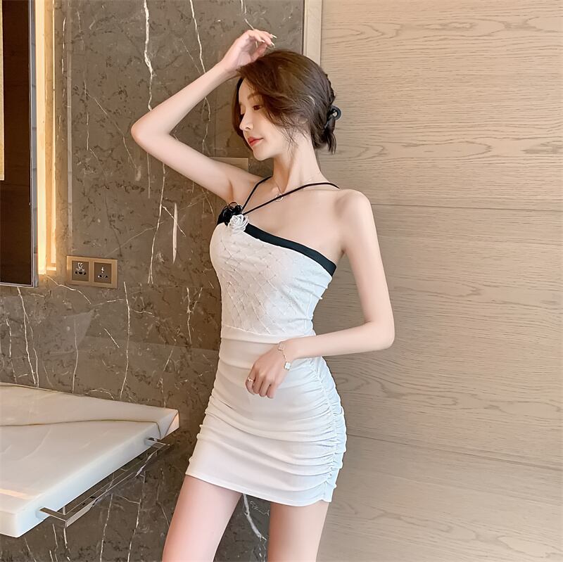 送料無料 W674 レディース ワンピース ミニワンピース タイトワンピース ワンショルダーワンピース ドレス ドレスワンピース キャバドレス パーティードレス 大人可愛い 2色 韓国 Lumiere