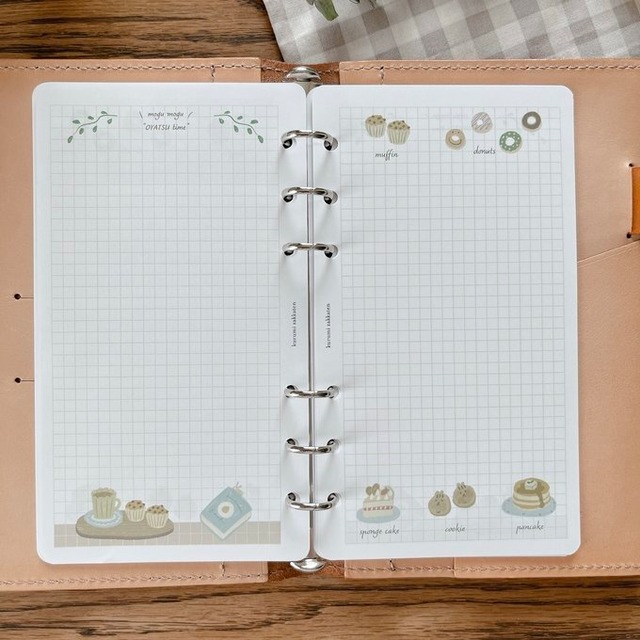 バイブルサイズ『3時のおやつの時間です♪』方眼メモリフィル