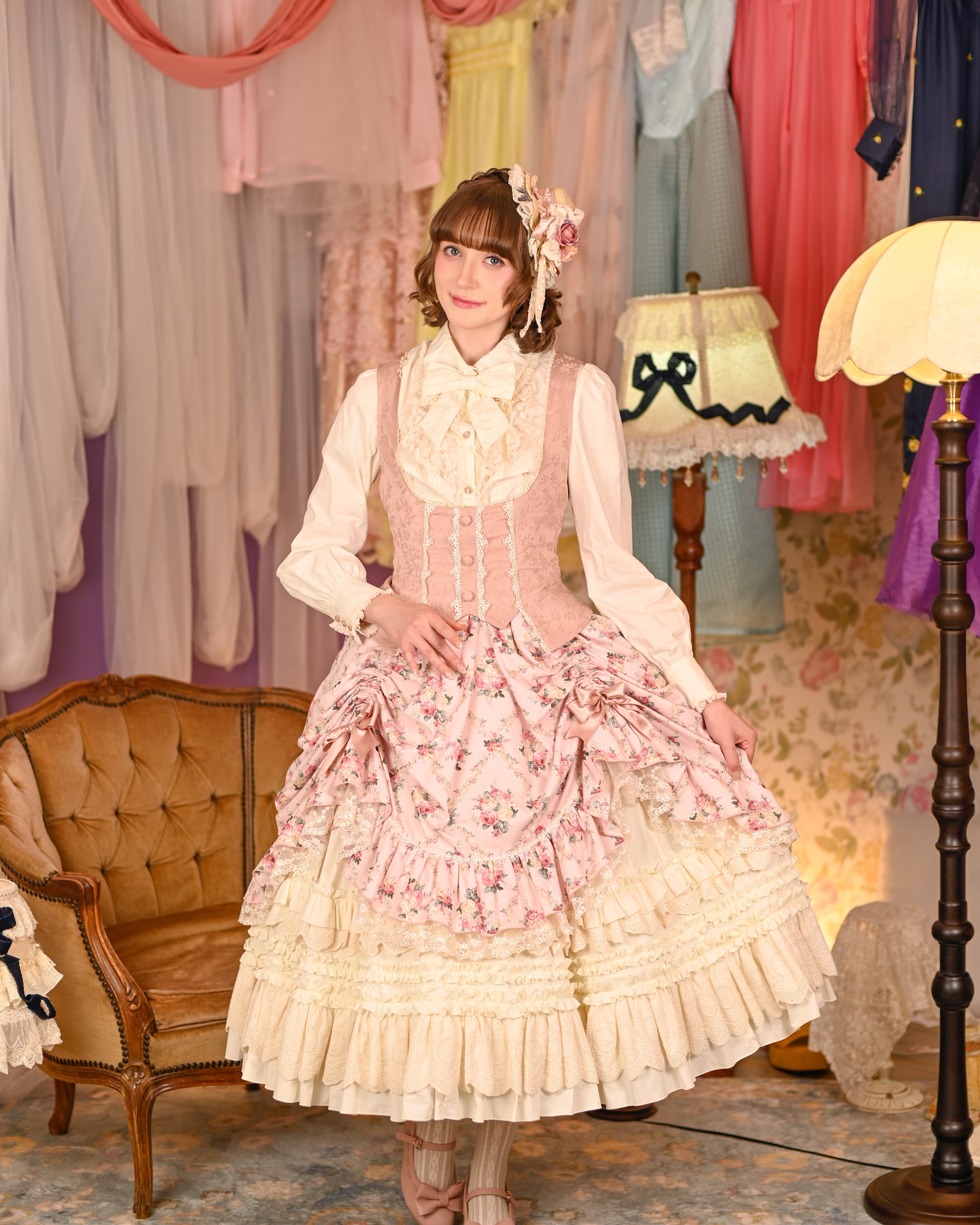 Fashion Show】フローレンス・ブーケ ベストジャンパースカート+ケープ