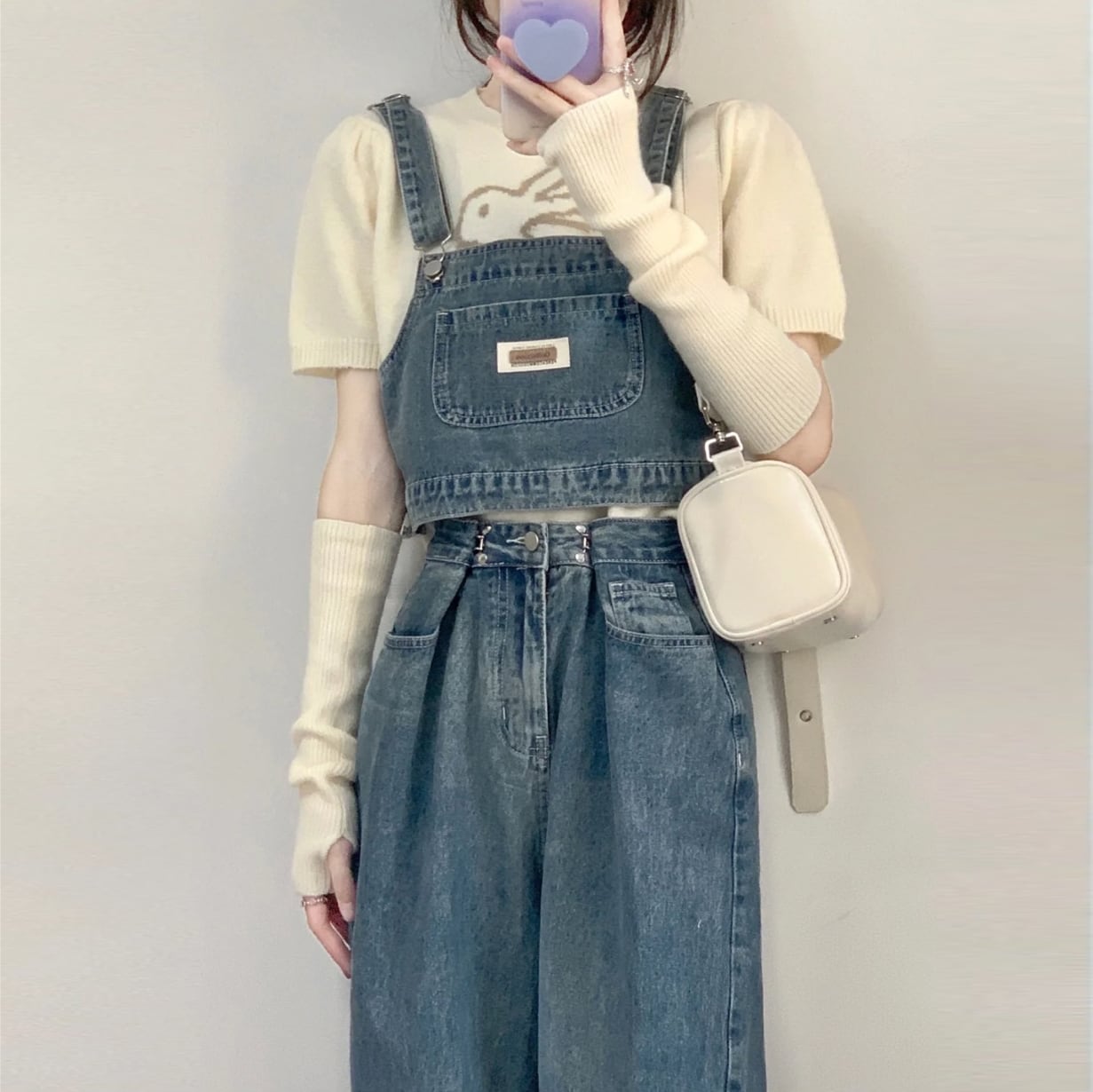 藍色デニムサロペット風上下セット | citron elegant 藍色デニムサロペット風上下セット | citron elegant