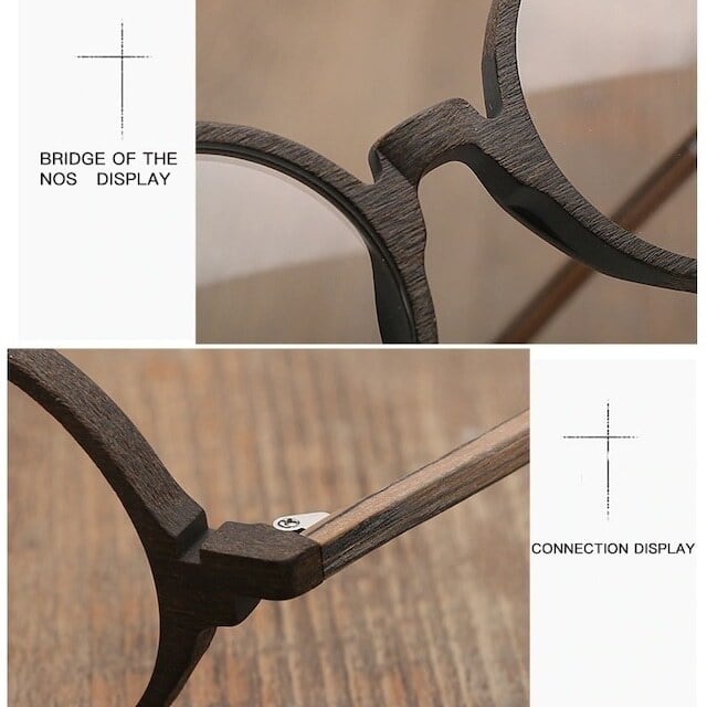 Wood grain ”MARU” megane（木目の丸メガネ）【BJ0012】 | BOBO BIRD