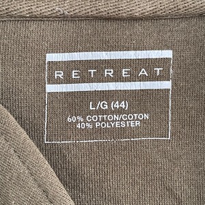 【RETREAT】アニマルプリント 鹿 トナカイ ハーフジップ スウェット プルオーバー カーキ L US古着