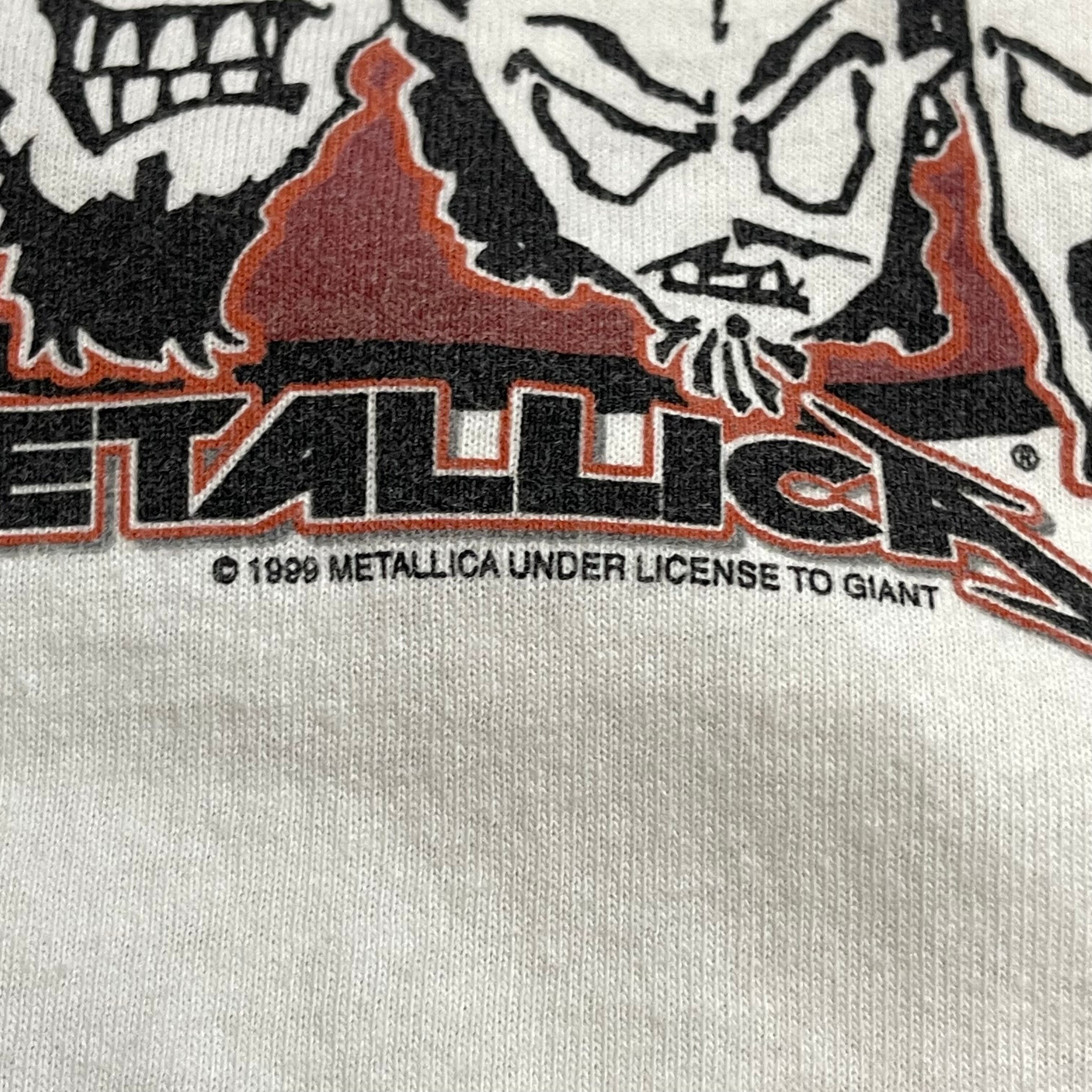 90年代 size:L【 METALLICA 】メタリカ バンドTシャツ バンT 半袖Tシャツ プリントTシャツ ジャイアント 白 古着 古着屋  高円寺 ビンテージ