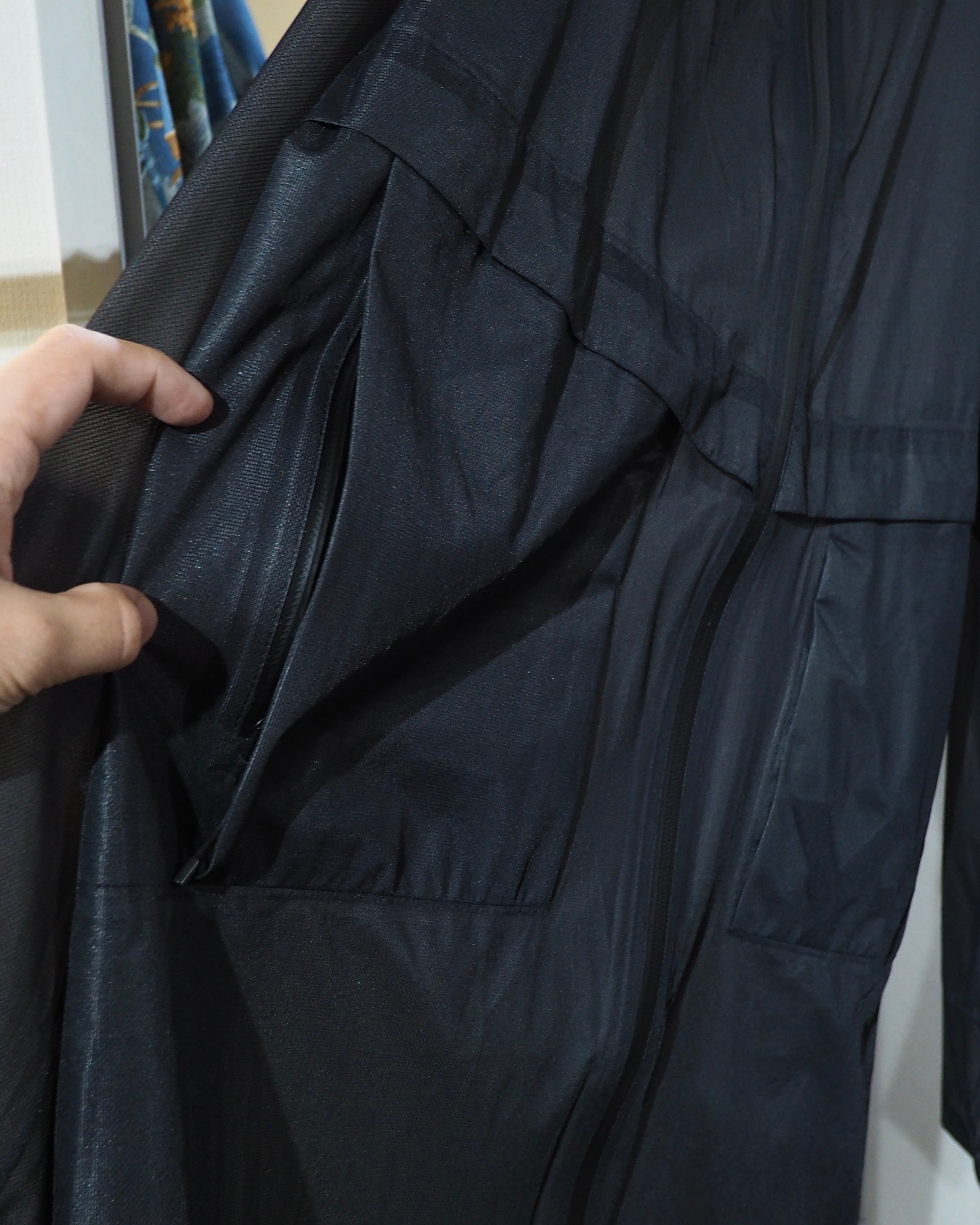 "Y-3(Yohji Yamamoto)" Black sheer Waterproof Nylon Tech Full zip jacket