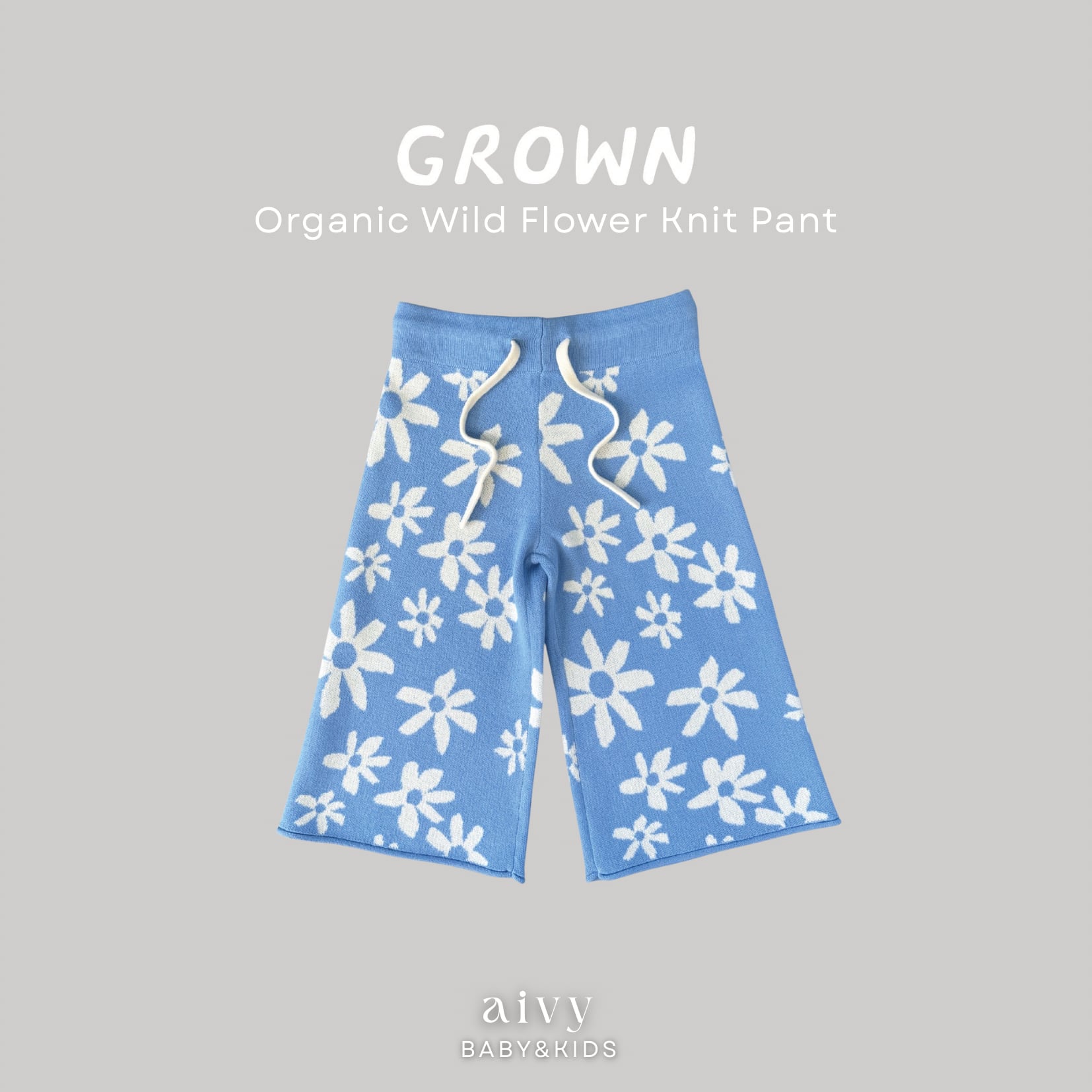 【即納/送料無料】Grown / Organic Wild Flower Knit Pant