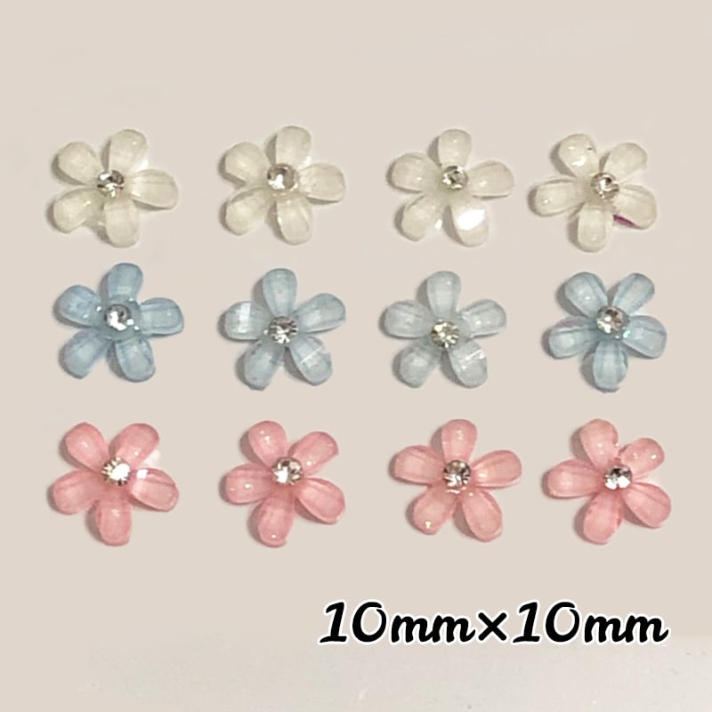 12個セット 250円】キラキラストーン付き チェック柄 お花