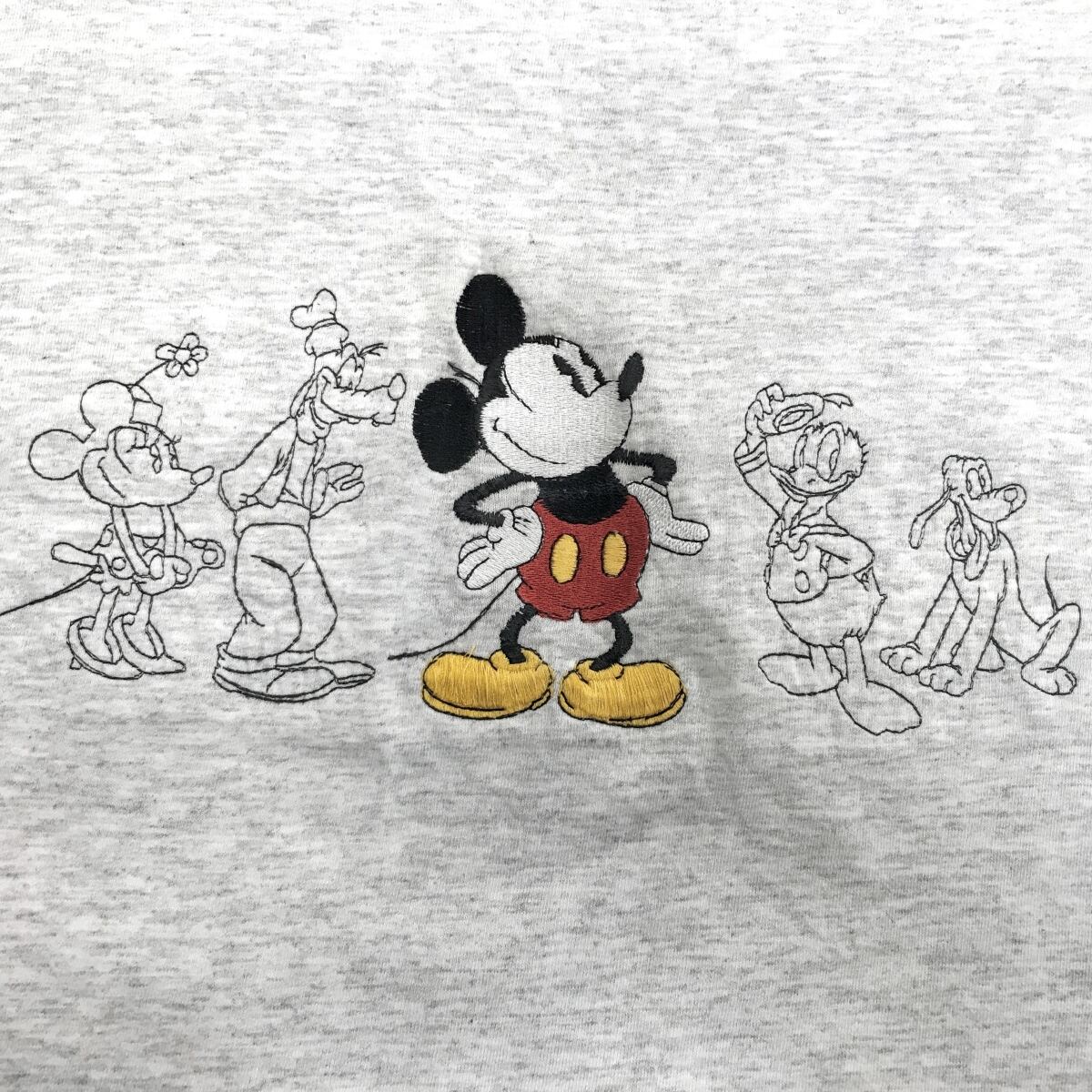 90年代 MIicky&co MICKEY MOUSE ミッキーマウス キャラクター刺繍Tシャツ USA製 メンズL ヴィンテージ /eaa266532