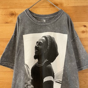 【ZION】ボブマーリー BOB MARLEY 音楽Tシャツ フォトプリント タイダイ柄 Mサイズ us古着