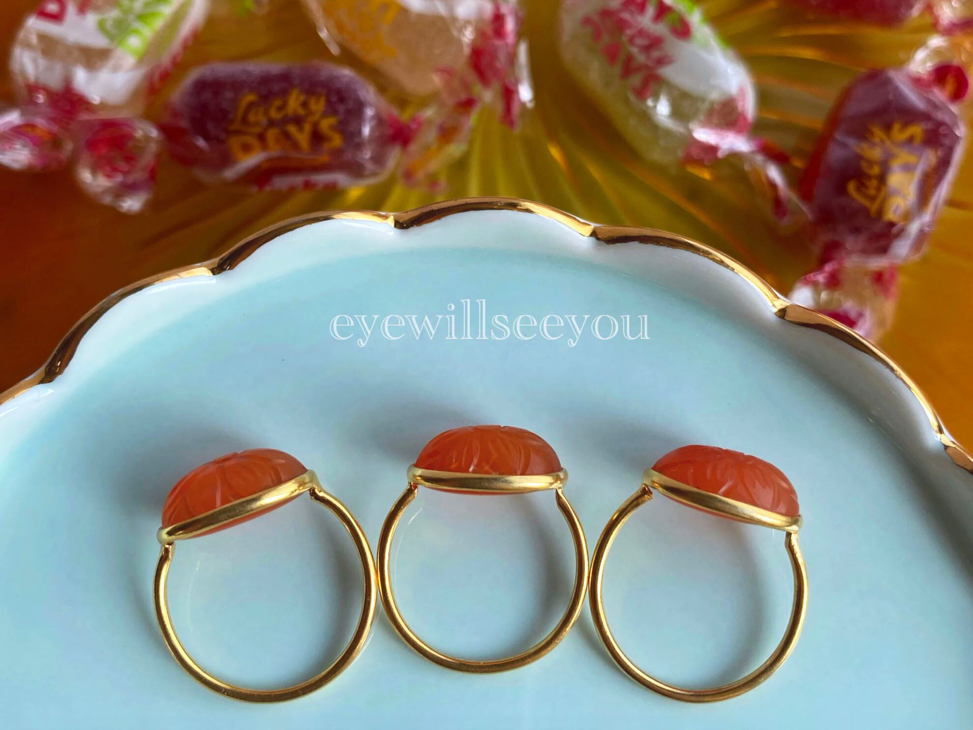 あ〜きゃん♬様　高品質　カーネリアン　ネコ　ねこ　カービング Carnelian carving ring カーネリアンカービングリング | eyewillseeyou