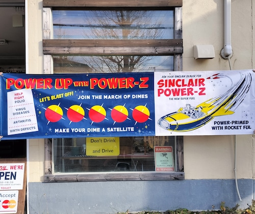 超ビッグサイズ　アメリカン バナー ◆power-z◆ガレージ　飲食店　インテリア　バイク　フラッグ　タペストリー