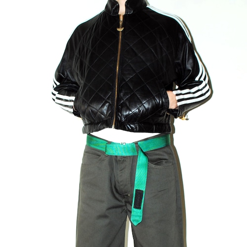 80s ADIDAS cropped leather jacket