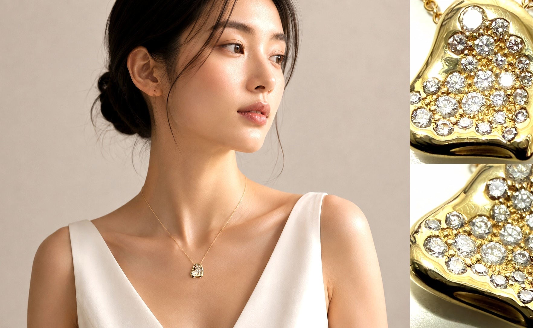 ティファニー ダイヤモンド フルハート ネックレス K18YG エルサペレッティ TIFFANY ティファニー K18 YG エルサペレッティ フルハート パヴェ