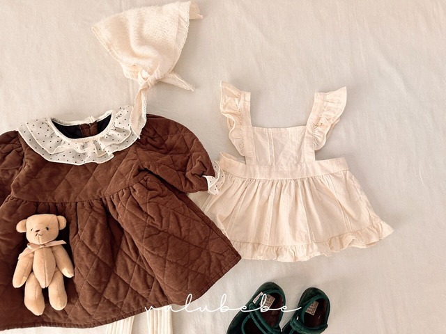 [予約][送料無料]《valubebe》Dot collar quilted dress (baby) 6