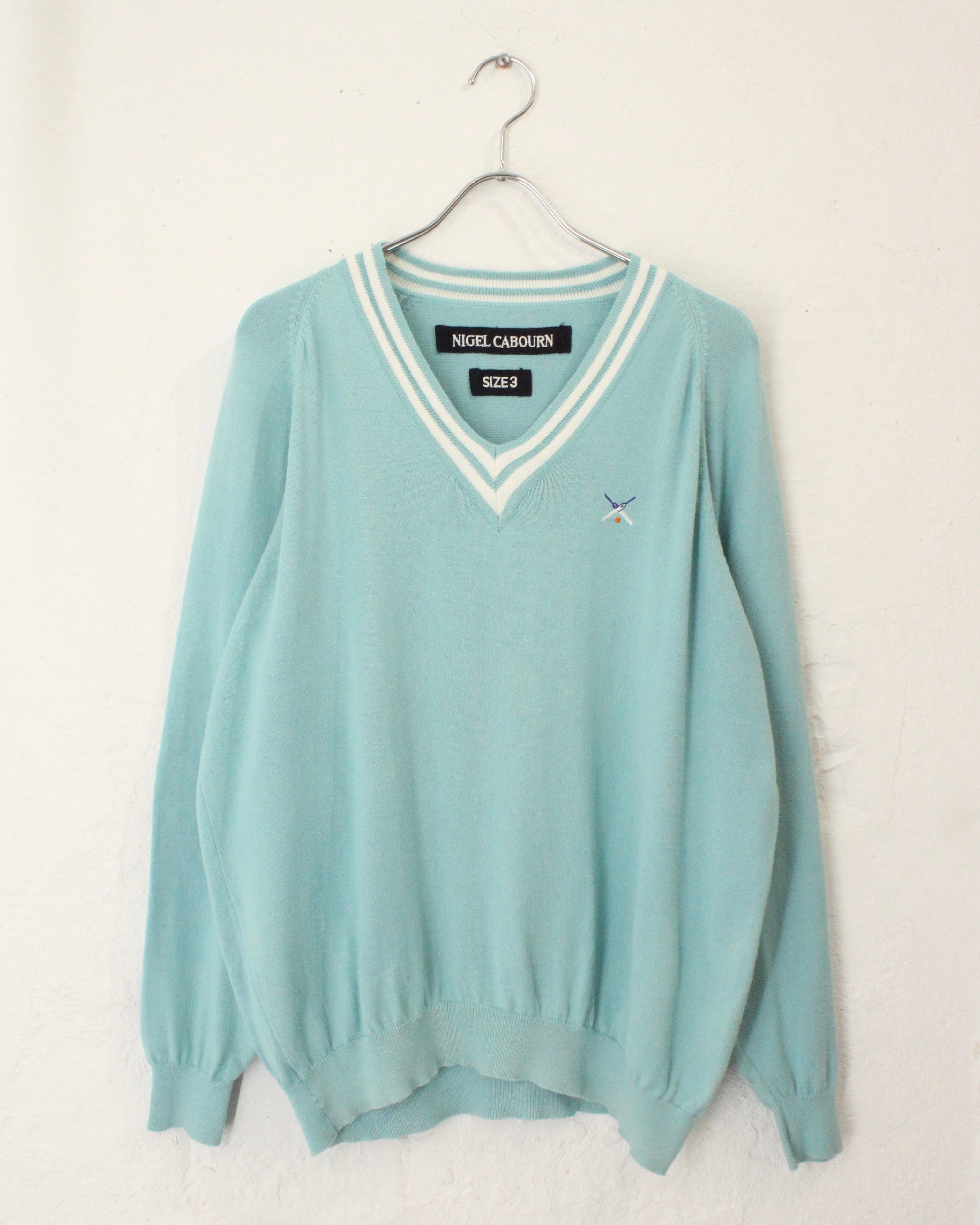 90s NIGEL CABOURN V-Neck Cotton Tilden Knit