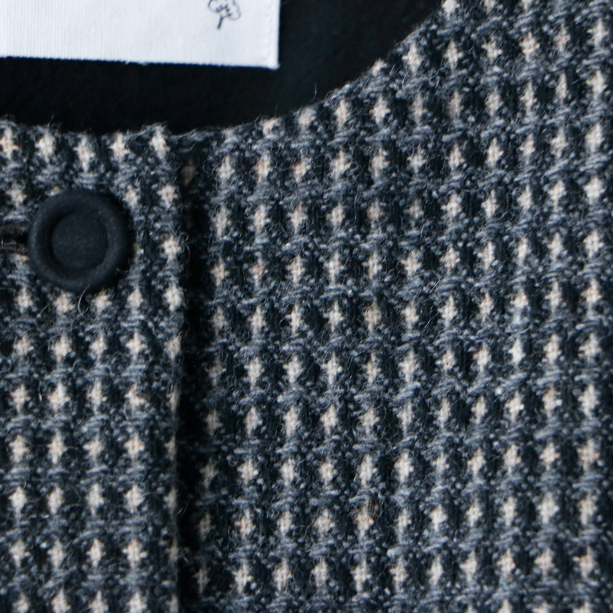 MAGALI ピンドットツイードヴィンテージジレグレイ | tenori