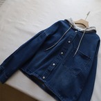 フード付ユーズド加工デニムジャケット【新作】