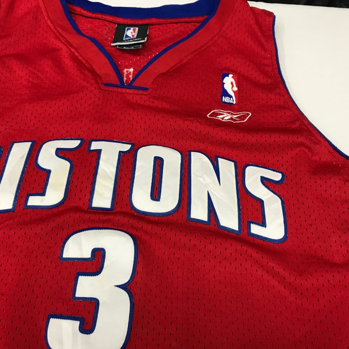REEBOK リーボック NBA DETROIT PISTONS デトロイト・ピストンズ BEN WALLACE #3 メッシュタンクトップ,  メンズXL