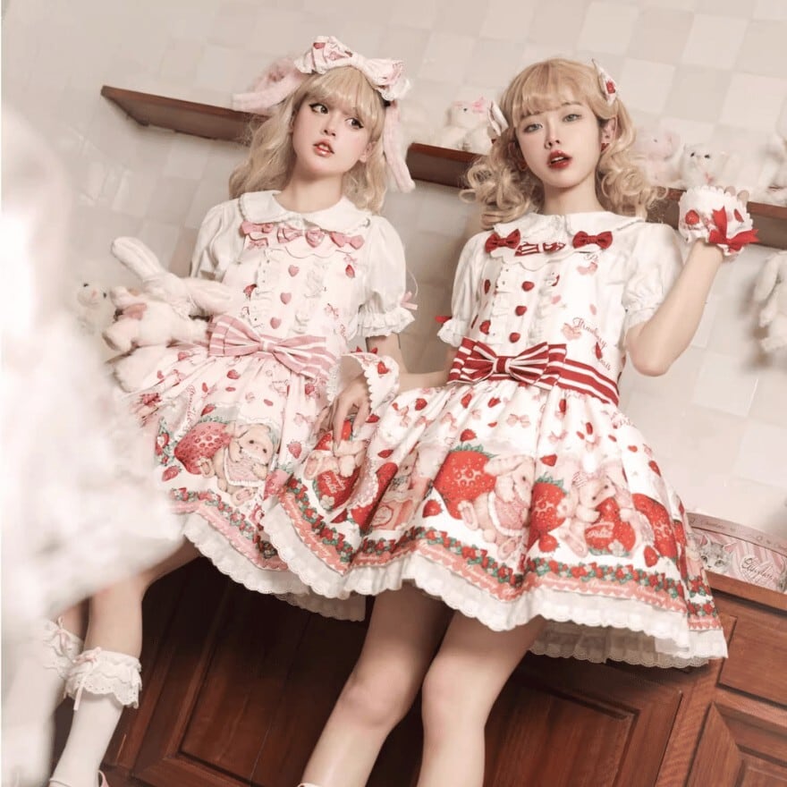 ゴスロリ通販 With U ジャンパースカート いちご うさぎちゃん 原宿