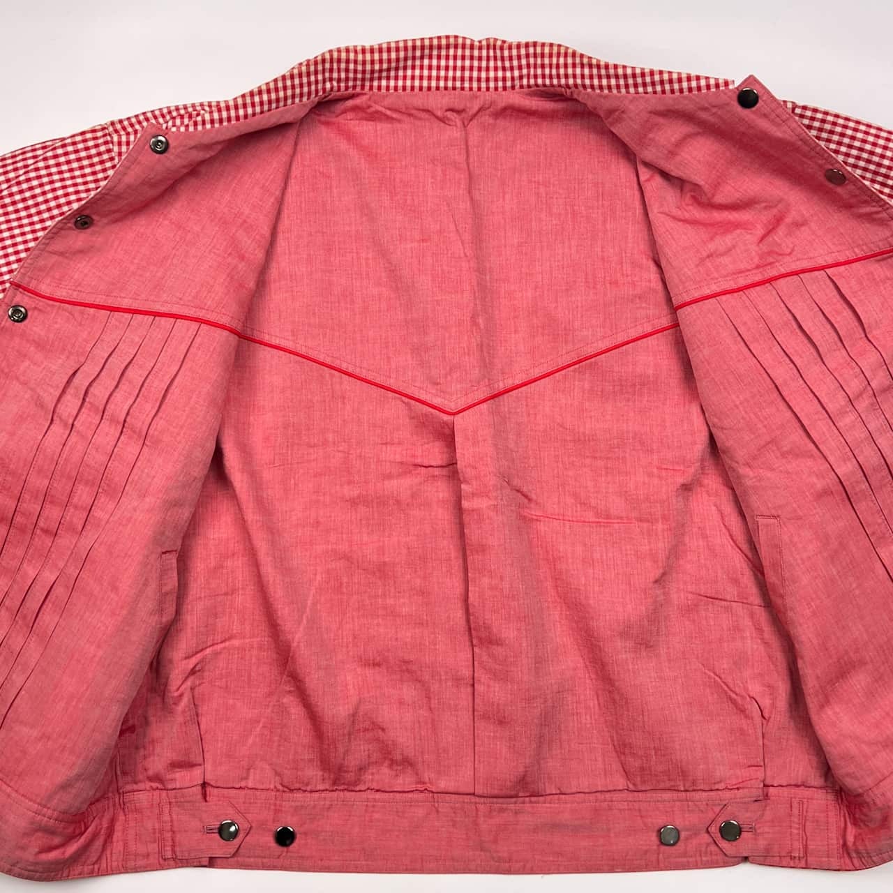 希少 レア リバーシブル JUST BIGI ジャストビギ ギンガムチェック ジャケット ジャンパー/レッド レディース ビンテージ