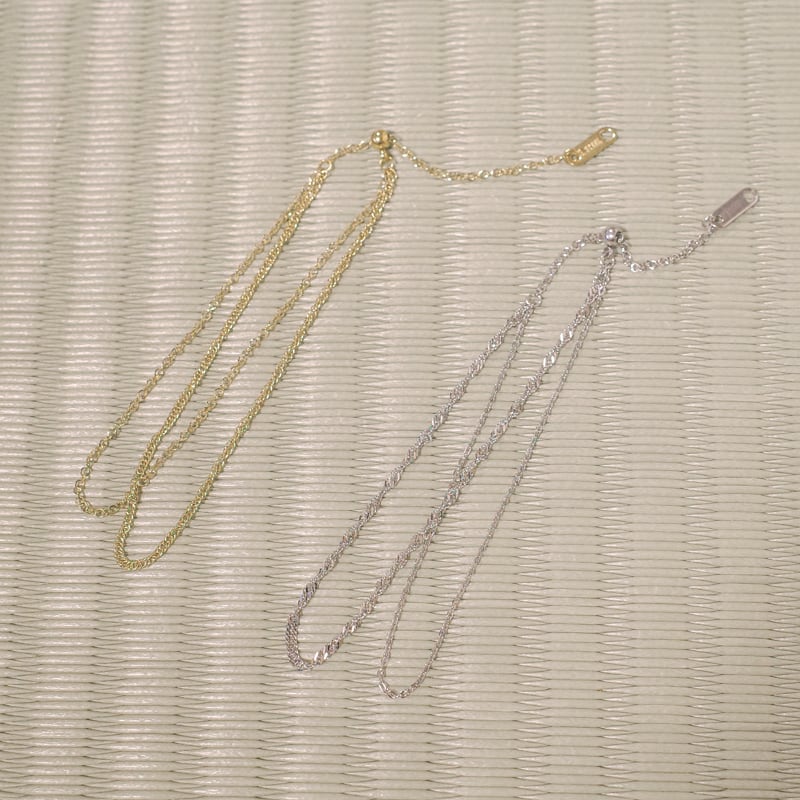 カットアズキチェーン タイプ100-4c 60cm シルバーネックレス シルバー