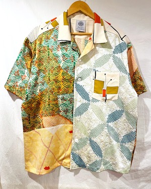 Kimono Collage Shirt / 着物アロハシャツ カレッジシャツ