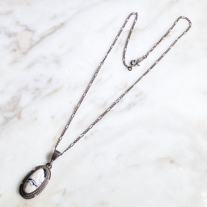 LARSON LEE silver pendant necklace set with white buffalo