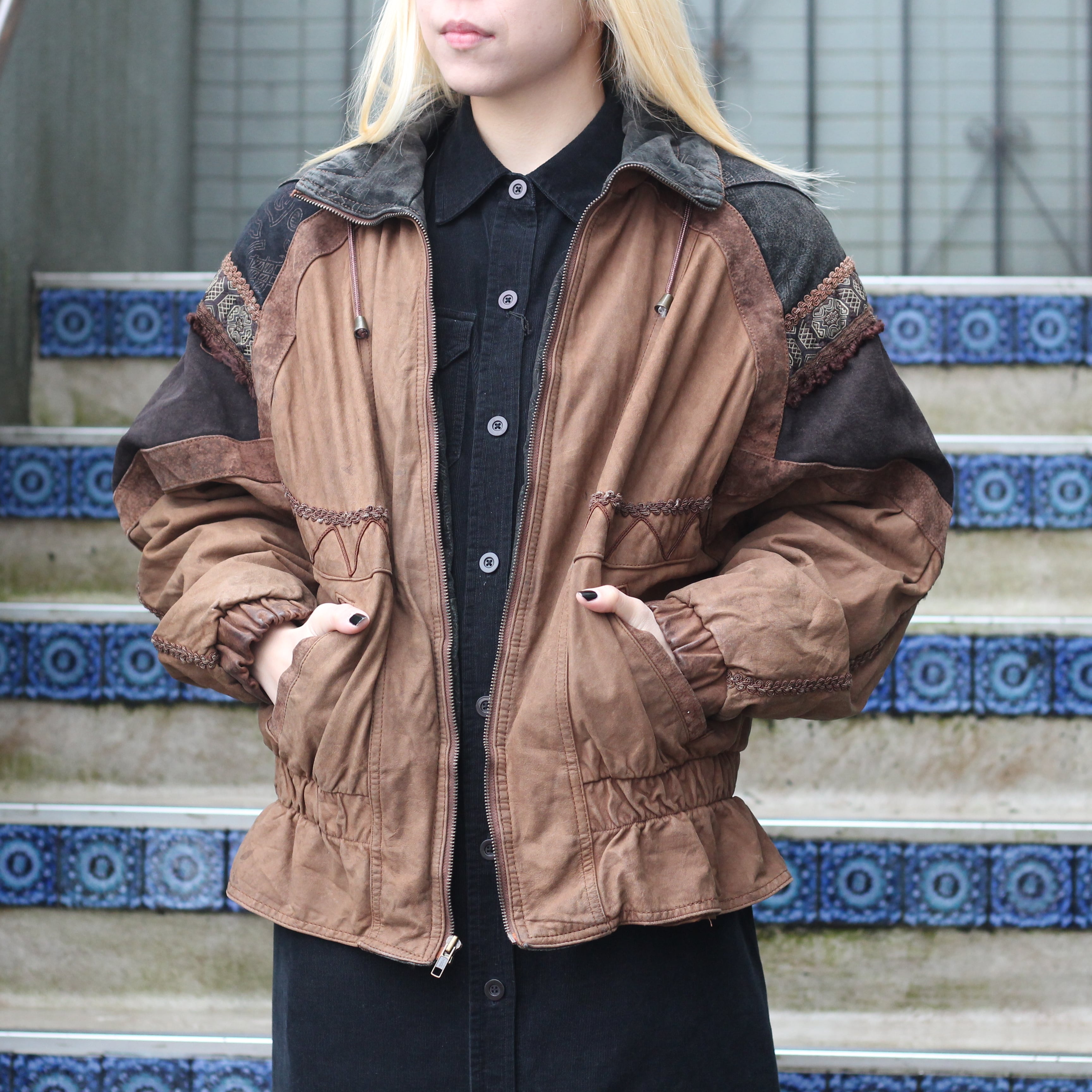 USA VINTAGE MAGGIE LAWRENCE DESIGN LEATHER JACKET/アメリカ古着