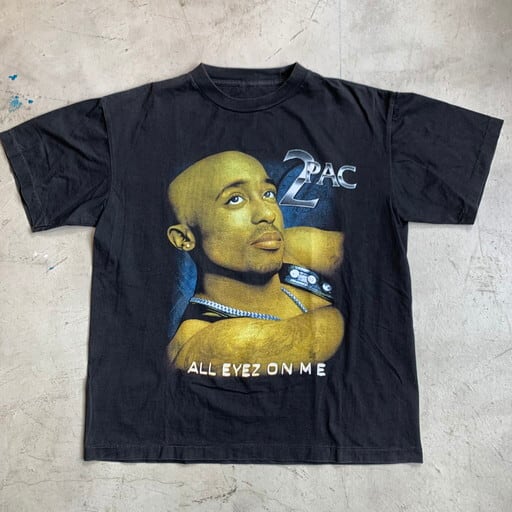 【雰囲気抜群】2PAC ヴィンテージ加工 Tシャツ フェード シングルステッチ