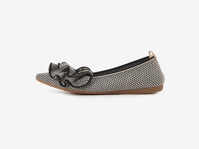 pointed-FRIN / OAT BEIGE & BLACK