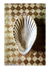 19世紀  金の海から 帝政様式 金の貝と大きなラヴィエb パリ窯 アンティーク