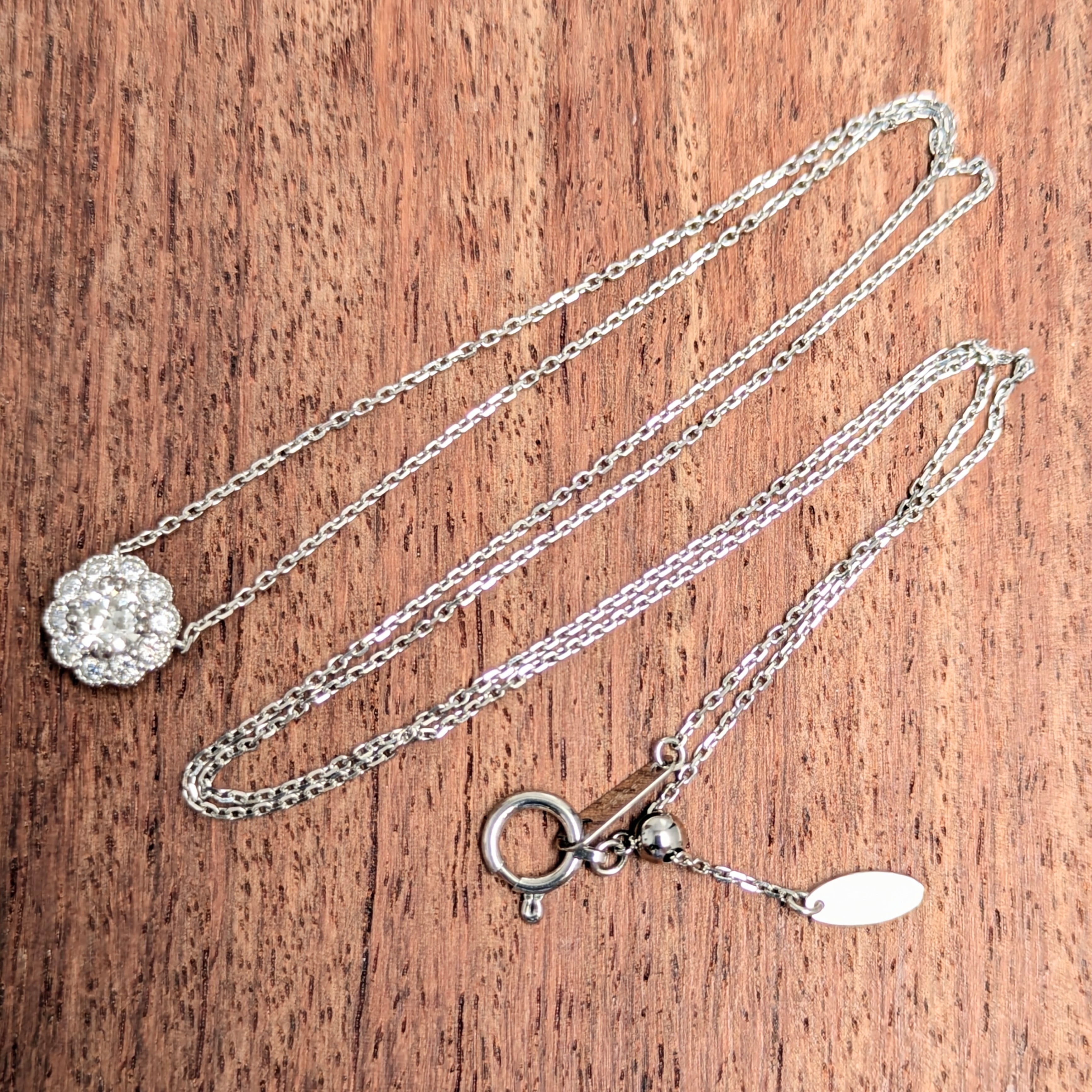 Pt900/850ダイヤネックレス ダイヤモンド 0.217ct ダイヤモンド 0.14ct