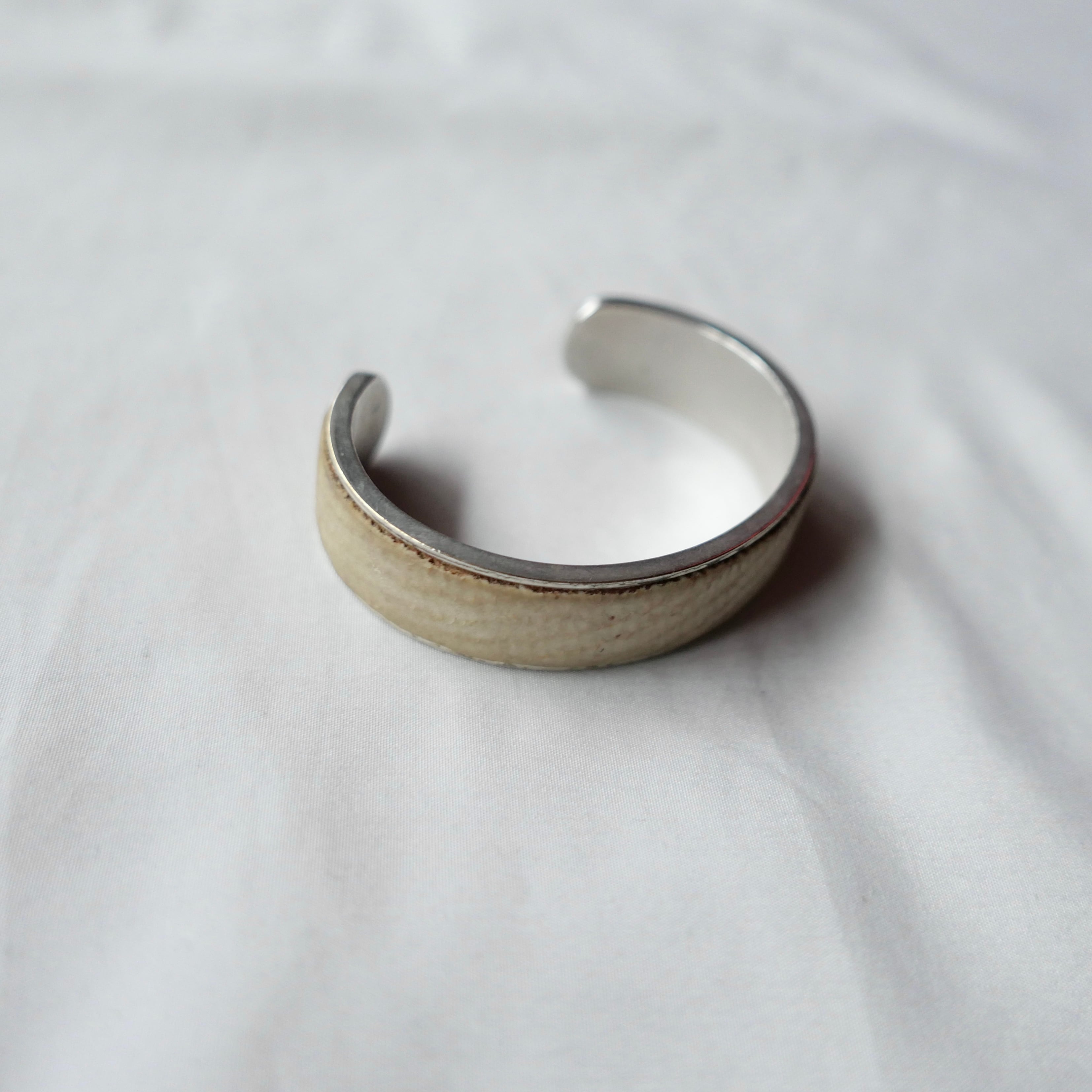 Maison Margiela 22AW MIXED MATERIAL SILVER BANGLE | safarionline
