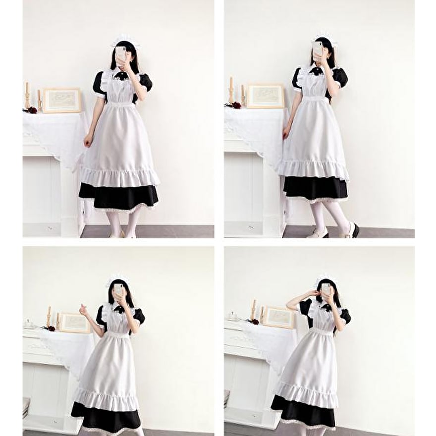 SEASONZ COS系 メイド服 長袖 ロング丈 コスプレ ロリータ 衣装 レトロ