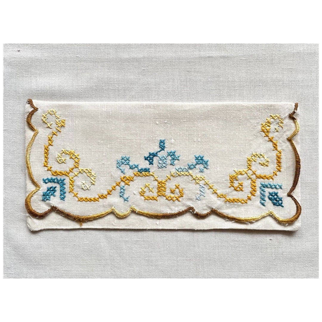 フランス買付 ヴィンテージ カトラリーケース 刺繍ポーチ クロス