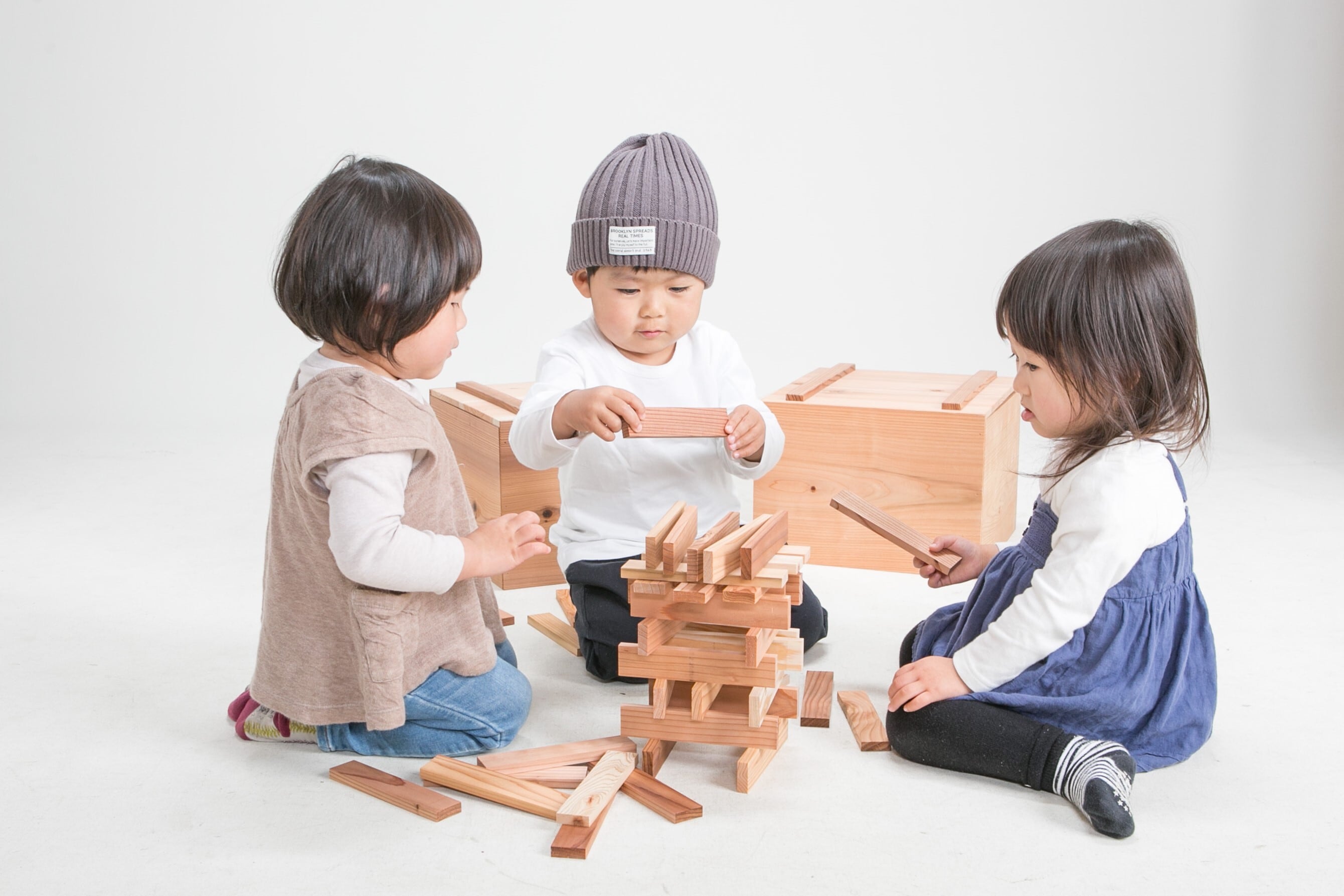 トートバック入りすぎのつみき 50ピース（お名前プレート付） | 星野工業