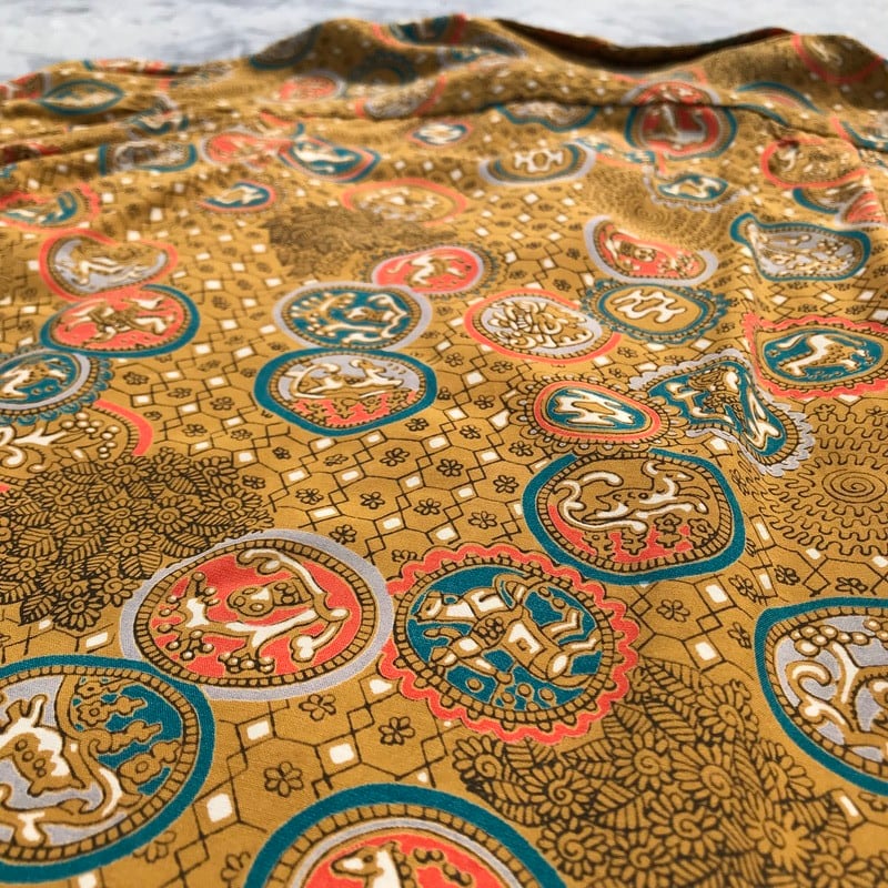 50's DUKE KAHANAMOKU デュークカハナモク レーヨン長袖 ハワイアン