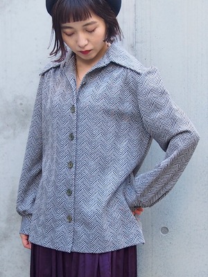HERRINGBONE RETORO DESIGN BLOUSE